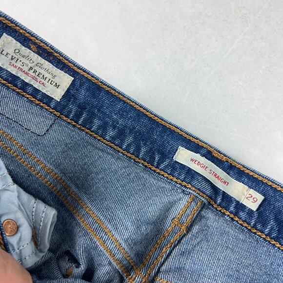 Levi's Jeans Women's Measured 30x24* Wedgie Straight High Rise Blue Denim Tag 29 - Picture 8 of 16
